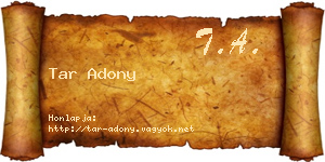 Tar Adony névjegykártya